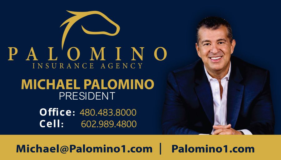 About Our Agency - Michael Palomino Contact Information and Graphic with Portrait